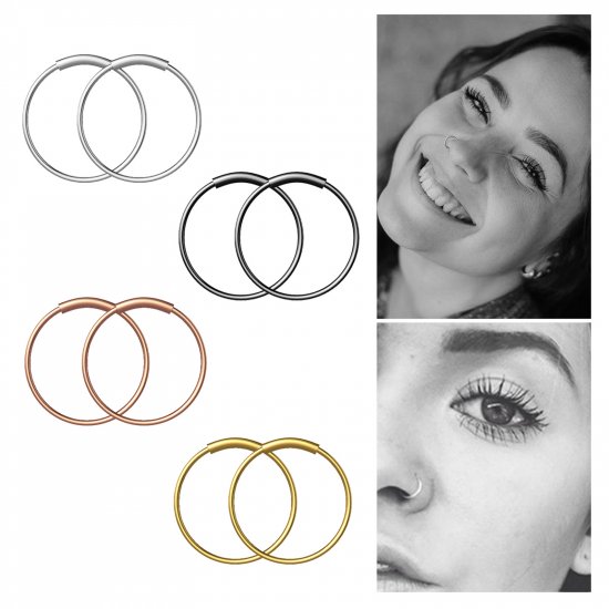 YHmall Steel Hinged Clicker Seamless Piercing Nose Ring Hoop Lip - Click Image to Close