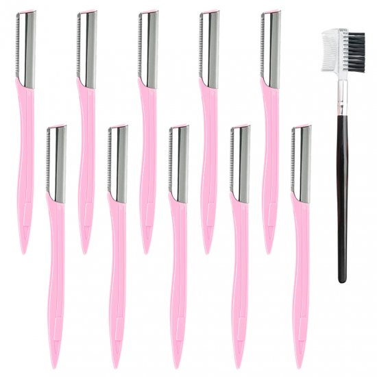 11 Pcs Eyebrow Razors Precision Sharpness for Trimming and Shapi - Click Image to Close