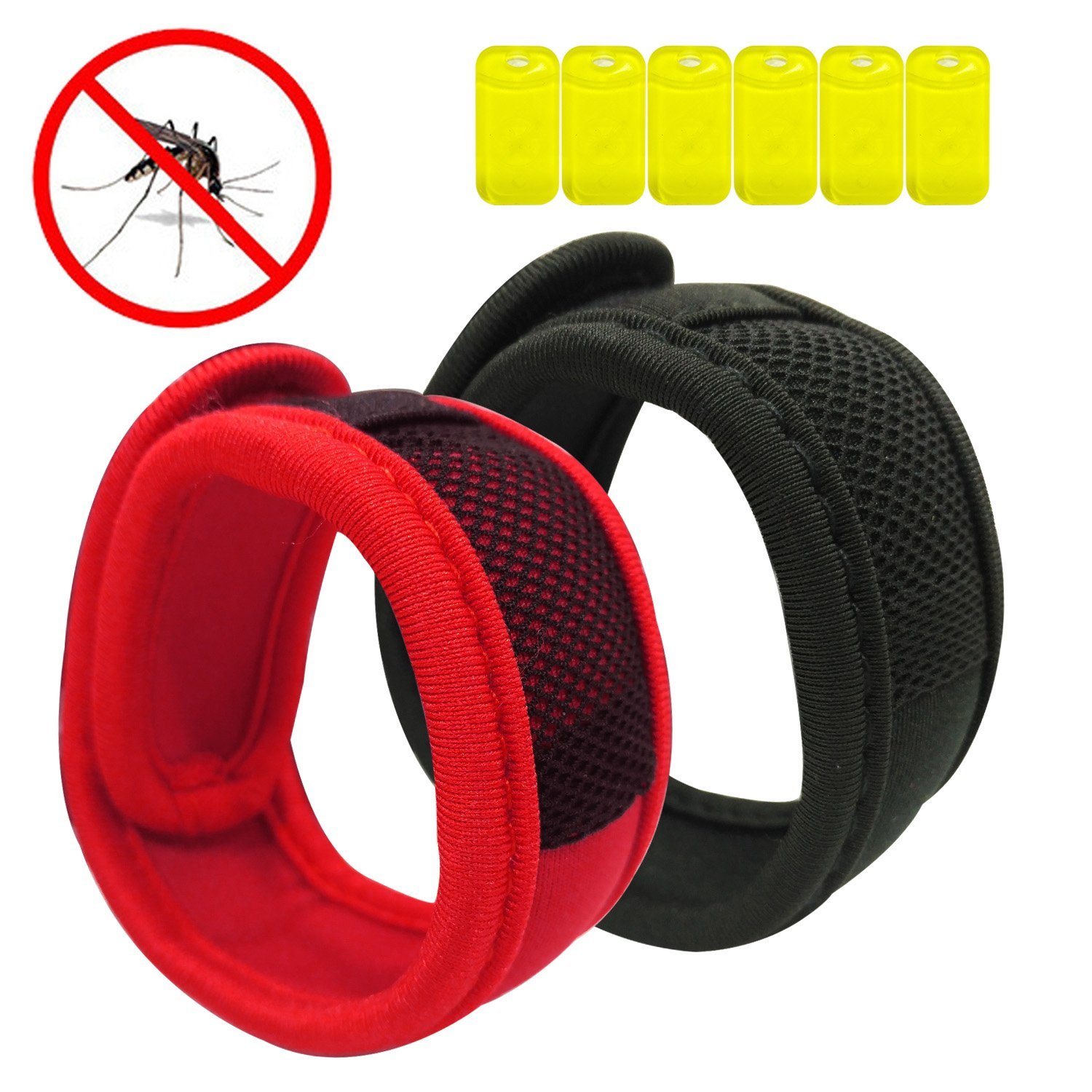 yhmall-2-PACK Mosquito and Insect Repellent Bracelets with 6 Ref